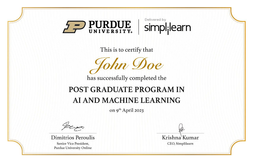 Certificate in machine learning 2024 online